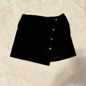 Black faux wrap skirt